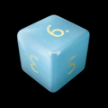 TDSO Cats Eye Glass Mint Blue & Gold D6 Dice