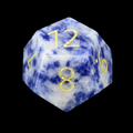 TDSO Gemstone Sodalite Light & Gold D12 Dice