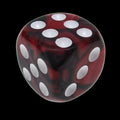 TDSO Duel Black & Red With White 16mm D6 Spot Dice