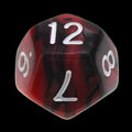 TDSO Duel Black & Red With White D12 Dice