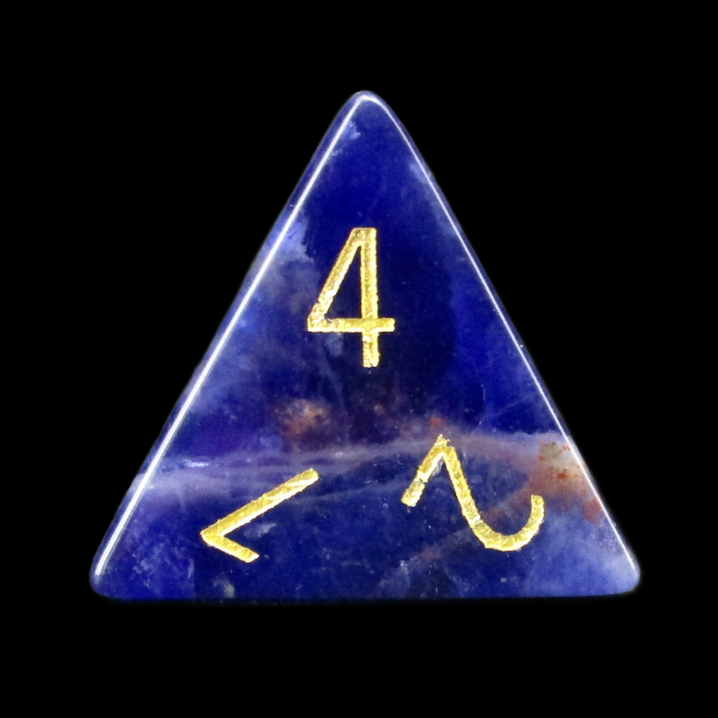 TDSO Gemstone Sodalite Dark & Gold D4 Dice