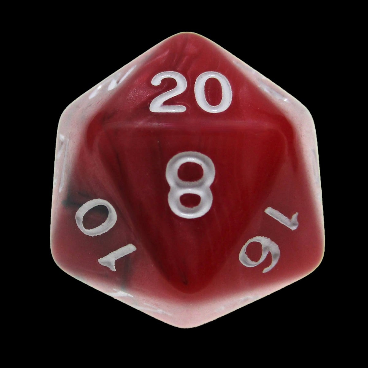 TDSO Duel Black & Red With White D20 Dice