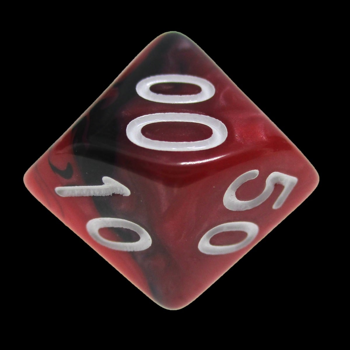 TDSO Duel Black & Red With White Percentile Dice