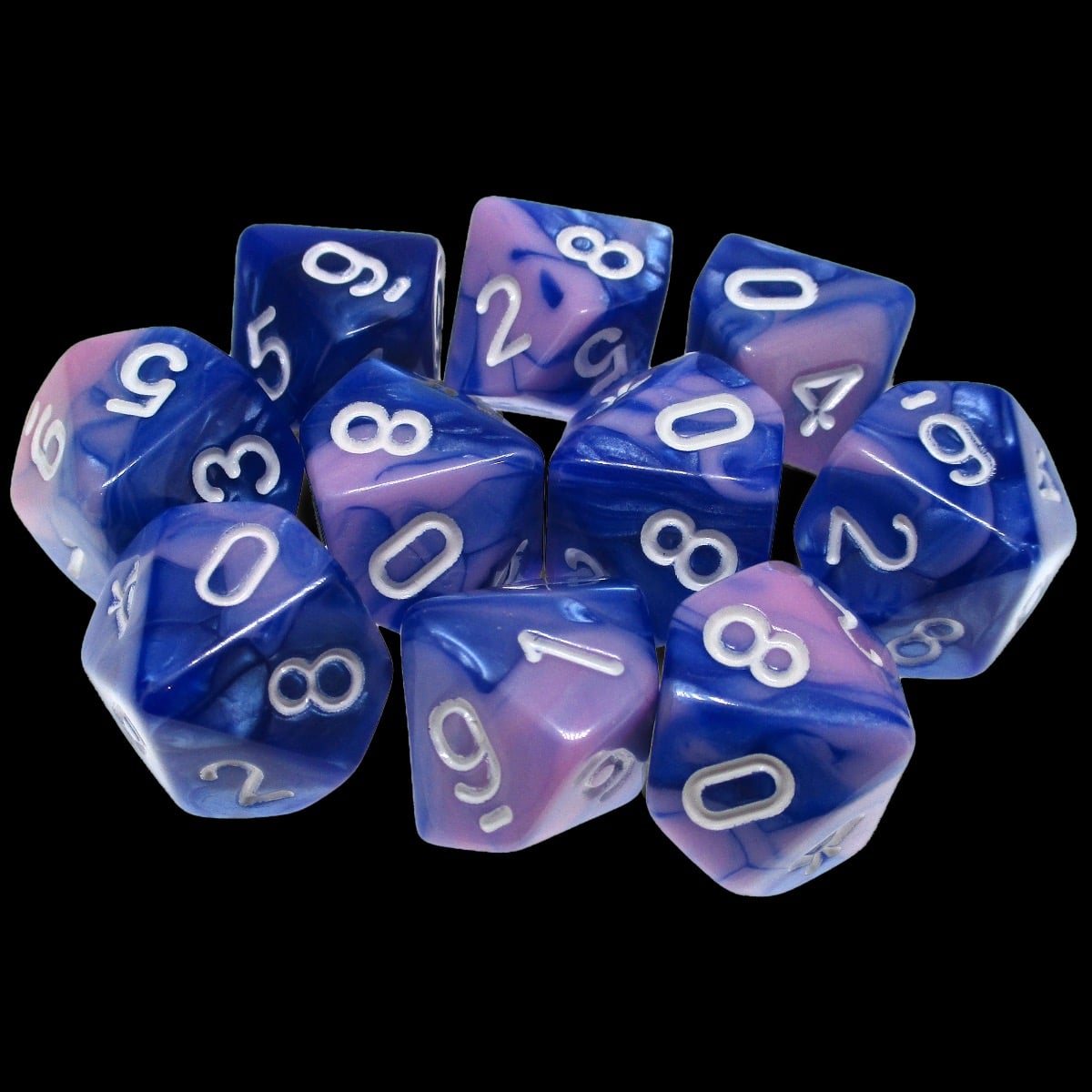 TDSO Duel Blue & Pink 10 x D10 Dice Set