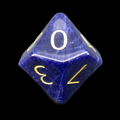 TDSO Gemstone Sodalite Dark & Gold D10 Dice