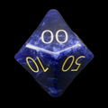 TDSO Gemstone Sodalite Dark & Gold Percentile Dice