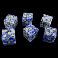 TDSO Gemstone Sodalite Light & Gold 6 x D6 Spot Dice Set