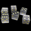 TDSO Cats Eye Glass Grey & Gold 6 x D6 Spot Dice Set