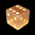 TDSO Cats Eye Glass Champagne & Gold D6 Spot Dice