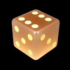 TDSO Cats Eye Glass Champagne & Gold 6 x D6 Spot Dice Set