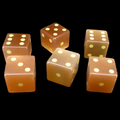 TDSO Cats Eye Glass Champagne & Gold 6 x D6 Spot Dice Set