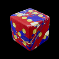 TDSO Gemstone Turquoise Synthetic Multi Fire & Gold D6 Spot Dice