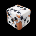 TDSO Gemstone Turquoise Synthetic White & Black D6 Spot Dice