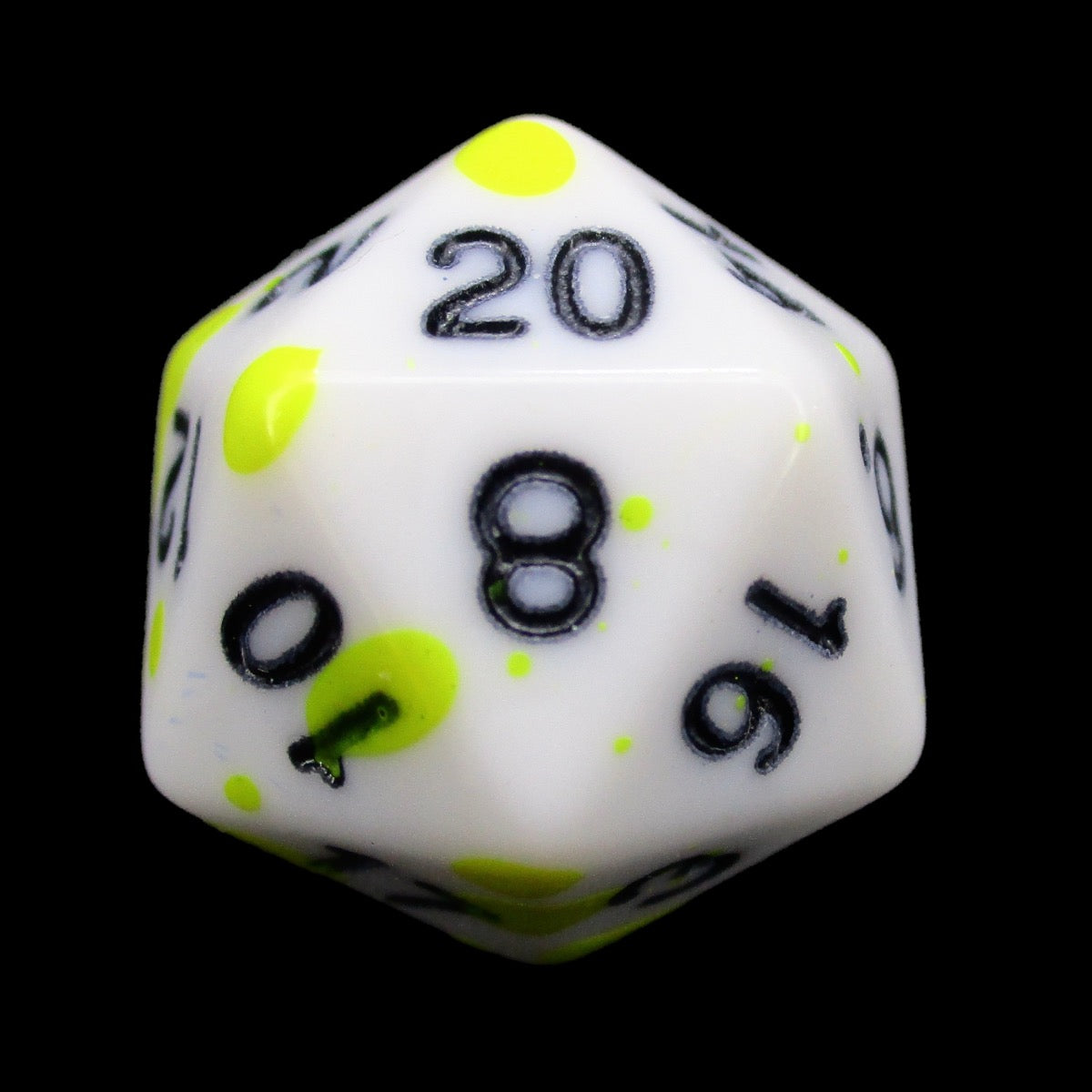 TDSO Splatter - Radioactive D20 Dice