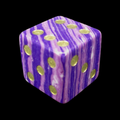 TDSO Gemstone Turquoise Synthetic Purple Wave & Gold D6 Spot Dice