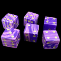 TDSO Gemstone Turquoise Synthetic Purple Wave & Gold 6 x D6 Spot Dice Set