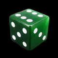TDSO Cats Eye Glass Dark Green & White D6 Spot Dice