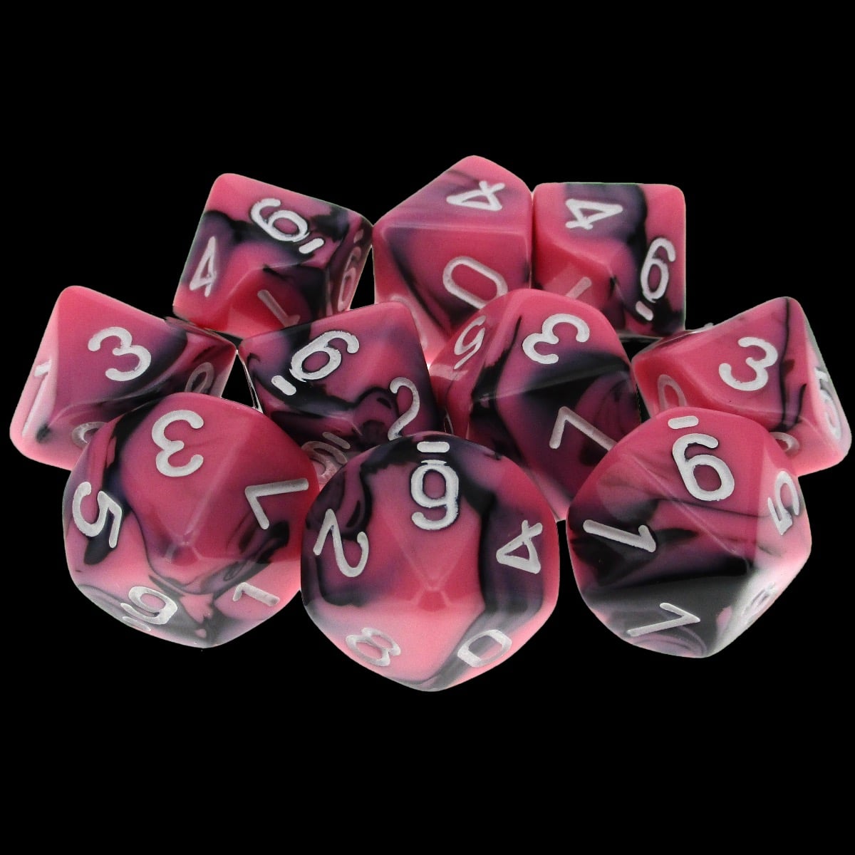 TDSO Duel Black & Pink 10 x D10 Dice Set