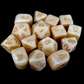 Role 4 Initiative Marble Latte 15 Dice Polyset with Arch D4s