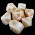 Role 4 Initiative Marble Latte 7 Dice Polyset with Arch D4