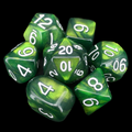 Role 4 Initiative Emerald Dragon Shimmer 7 Dice Polyset with Arch D4