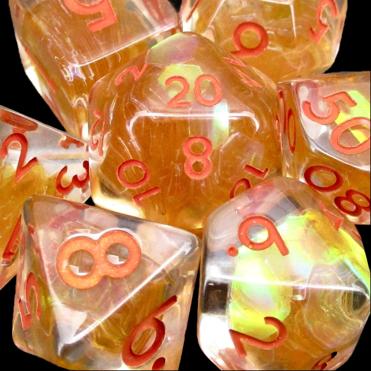 TDSO Gold Dragon Scale 7 Dice Polyset