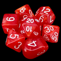 Role 4 Initiative Marble Red 7 Dice Polyset with Arch D4
