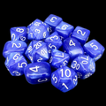 Role 4 Initiative Marble Blue 15 Dice Polyset with Arch D4s