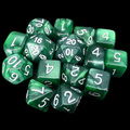 Role 4 Initiative Marble Green 15 Dice Polyset with Arch D4s