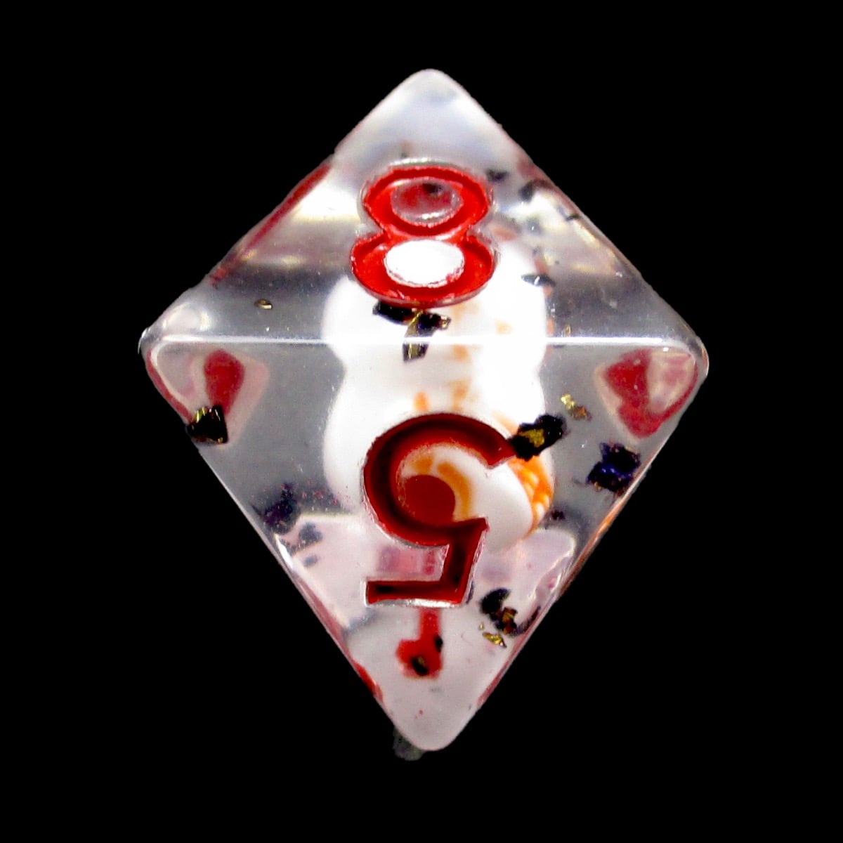 TDSO Encased Skull Bone & Red D8 Dice