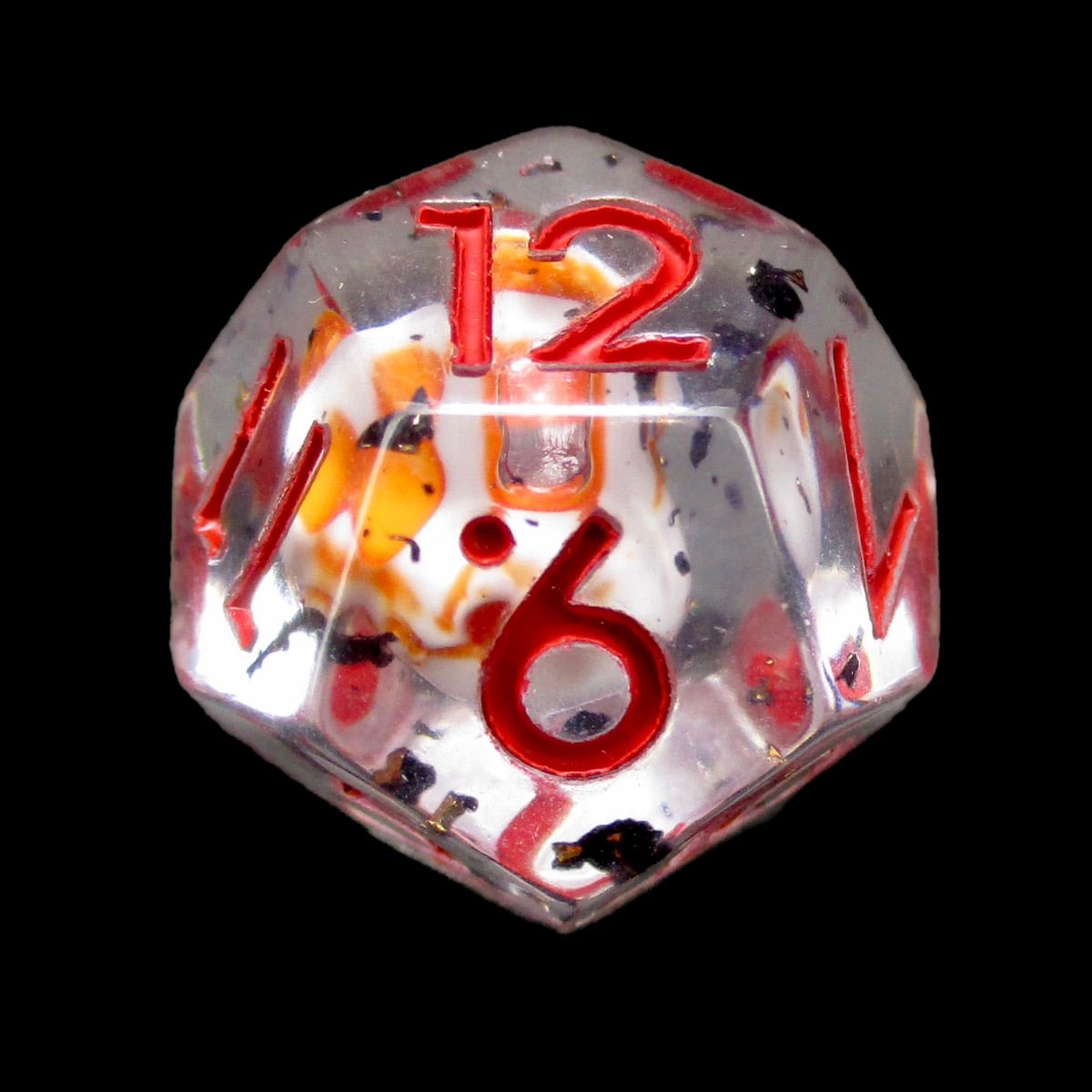 TDSO Encased Skull Bone & Red D12 Dice