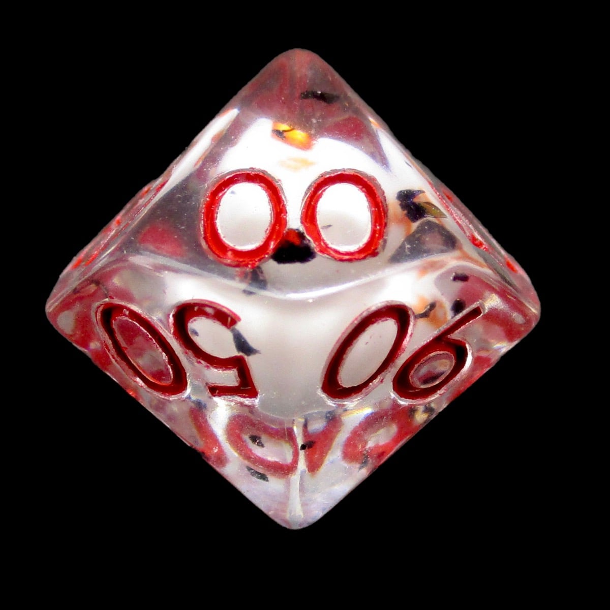TDSO Encased Skull Bone & Red Percentile Dice