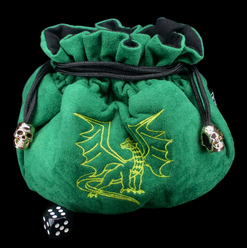 Dragon Hoard Dice Bag - GREEN DRAGON with 7 Compartments MASSIVE