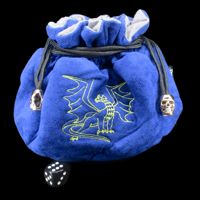 Dragon Hoard Dice Bag - BLUE DRAGON with 7 Compartments MASSIVE