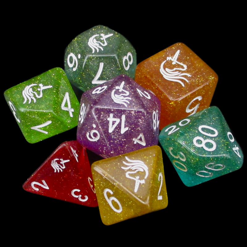 TDSO Dark Unicorn 7 Dice Polyset