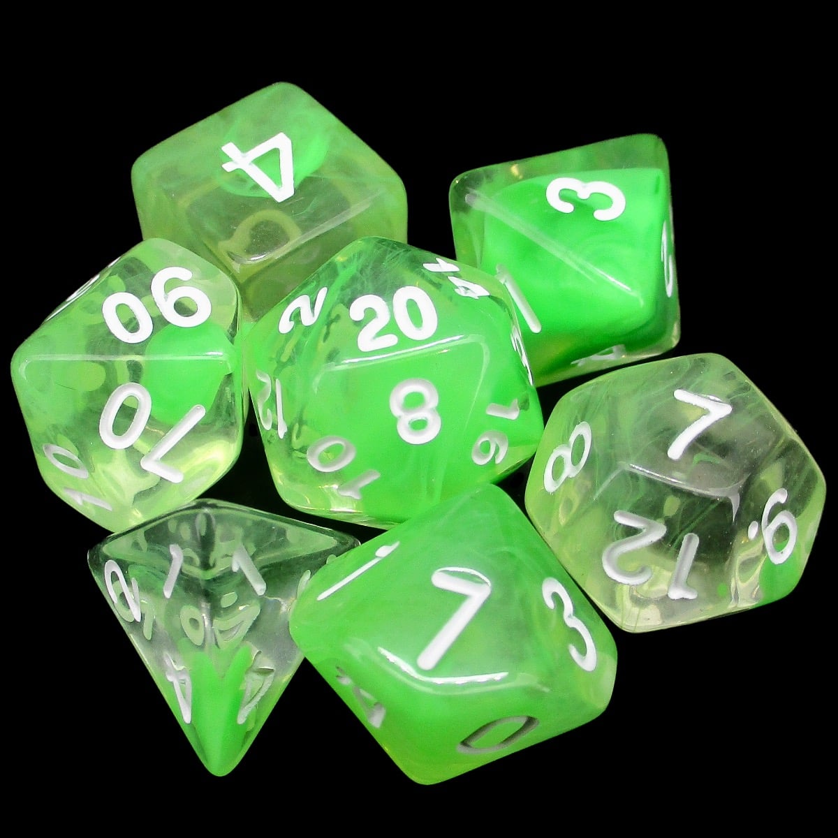 TDSO Nebula Summer Lime 7 Dice Polyset LTD EDITION