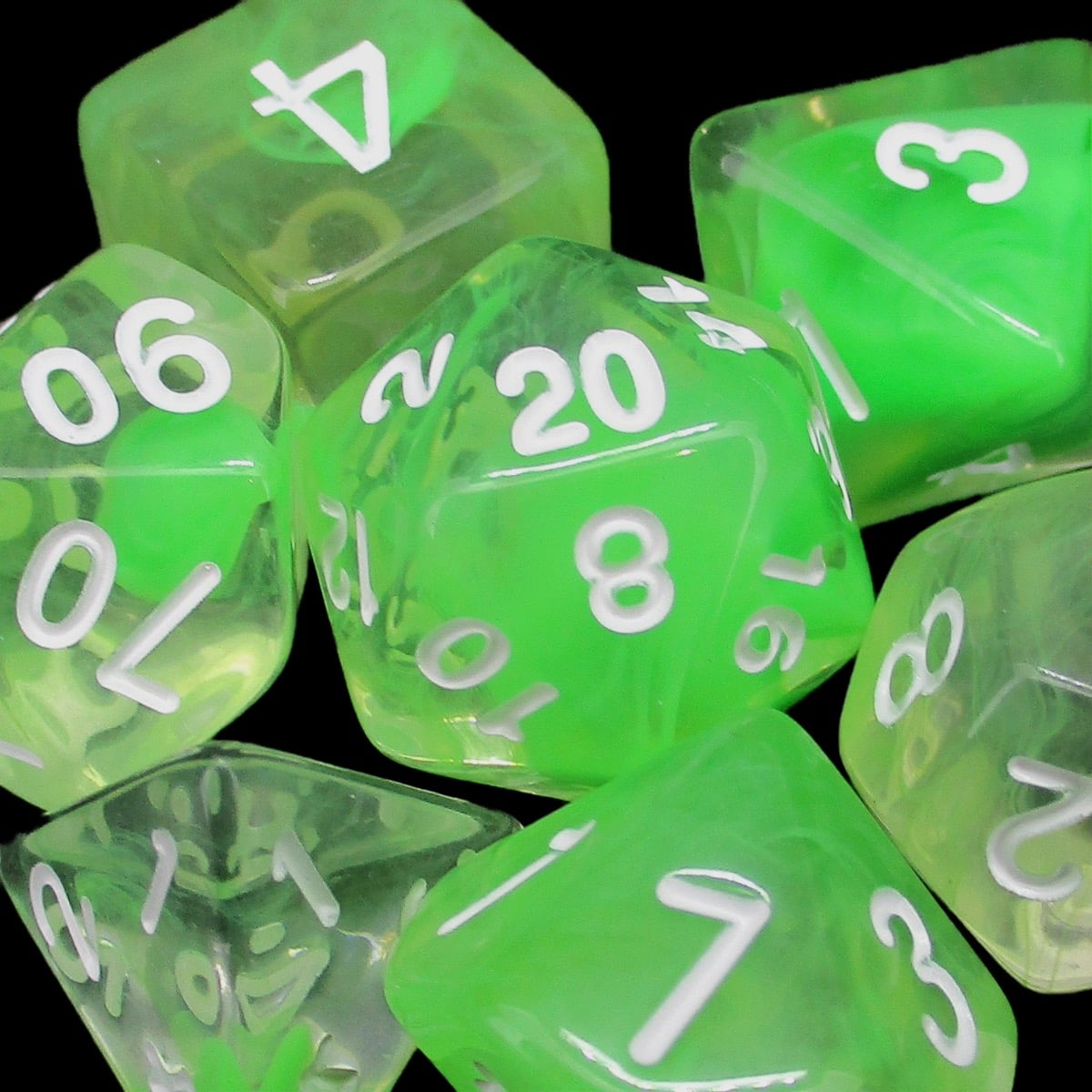 TDSO Nebula Summer Lime 7 Dice Polyset LTD EDITION