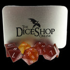 TDSO Gemstone Carnelian & White 7 Dice Polyset