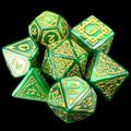 TDSO Druids Grove Green & Gold 7 Dice Polyset