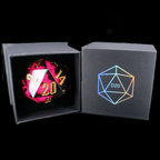 TDSO Handmade Holographic Glow in the Dark Pink Skull MASSIVE 55mm D20 Dice - IN BOX