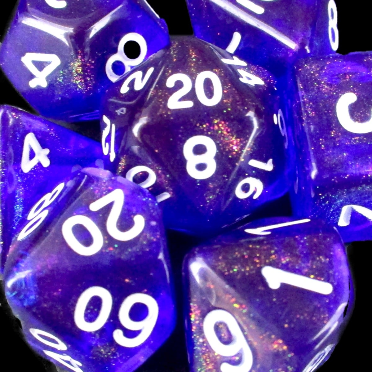 TDSO Aurora Amethyst Glitter 7 Dice Polyset LTD EDITION