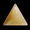 TDSO Cats Eye Glass Champagne & Gold D4 Dice