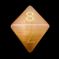 TDSO Cats Eye Glass Champagne & Gold D8 Dice