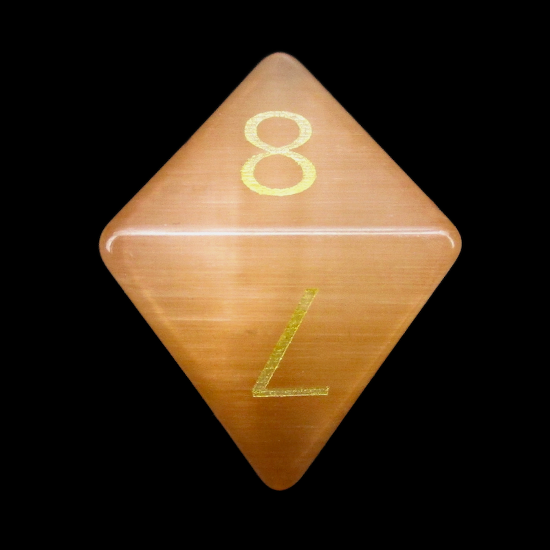 TDSO Cats Eye Glass Champagne & Gold D8 Dice