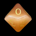 TDSO Cats Eye Glass Champagne & Gold D10 Dice