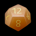 TDSO Cats Eye Glass Champagne & Gold D12 Dice