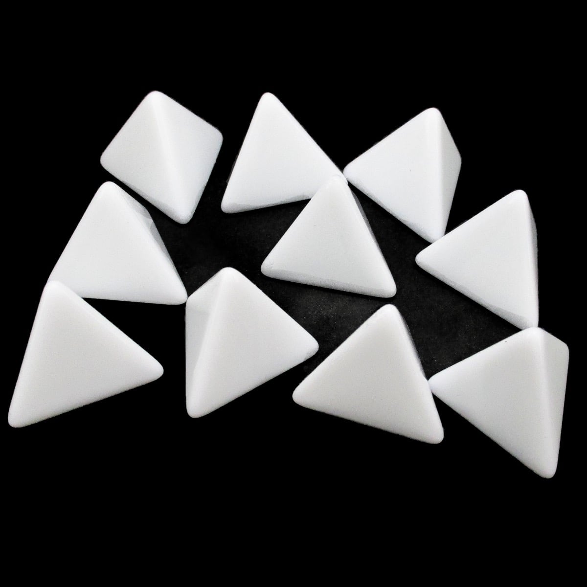 TDSO Opaque Blank White 16mm 10 x D4 Dice Set