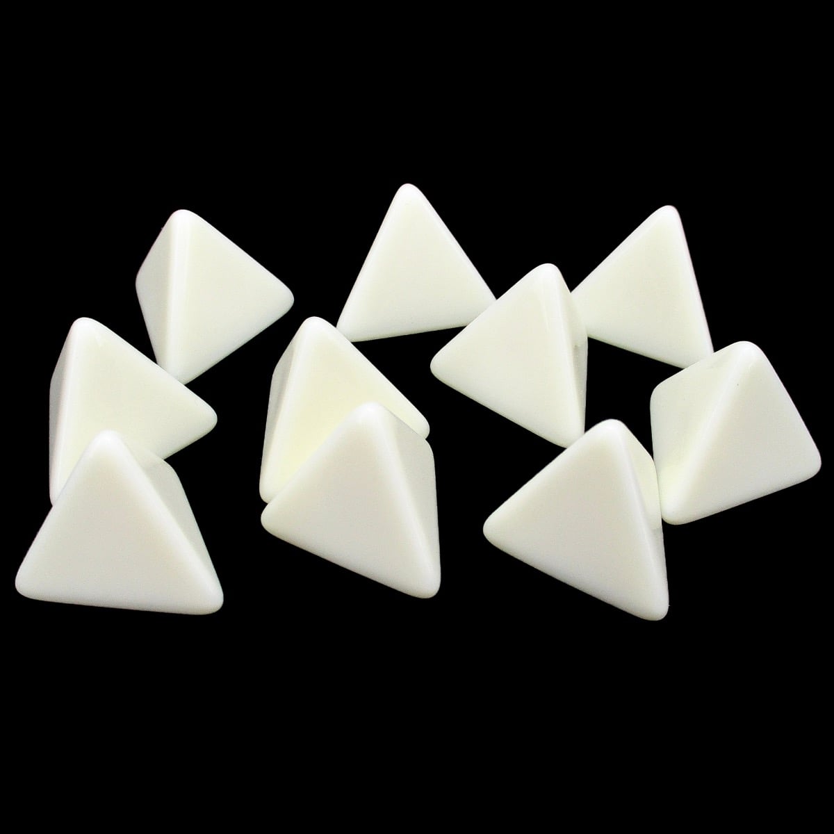 TDSO Opaque Blank Ivory 16mm 10 x D4 Dice Set