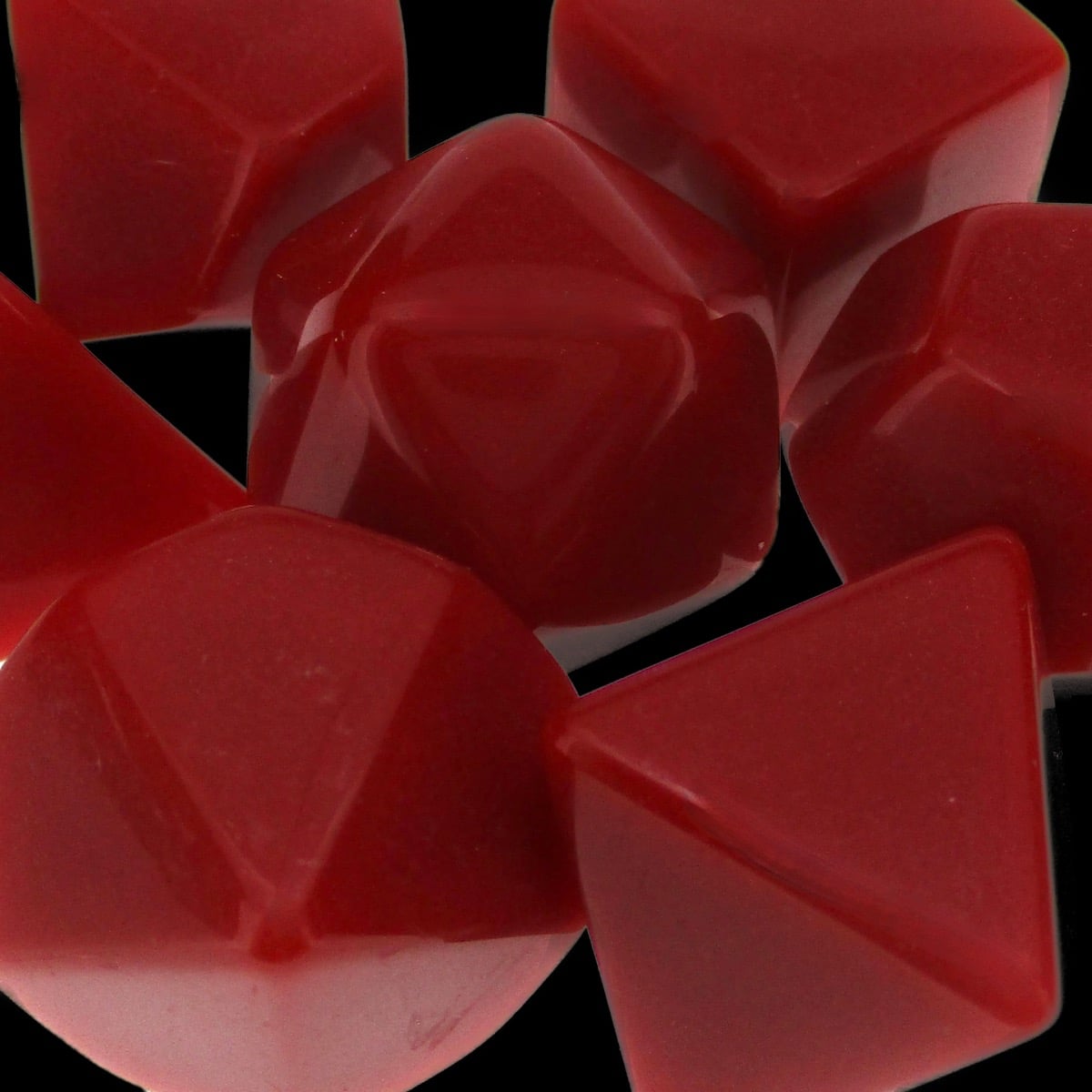 TDSO Opaque Blank Red 7 Dice Polyset