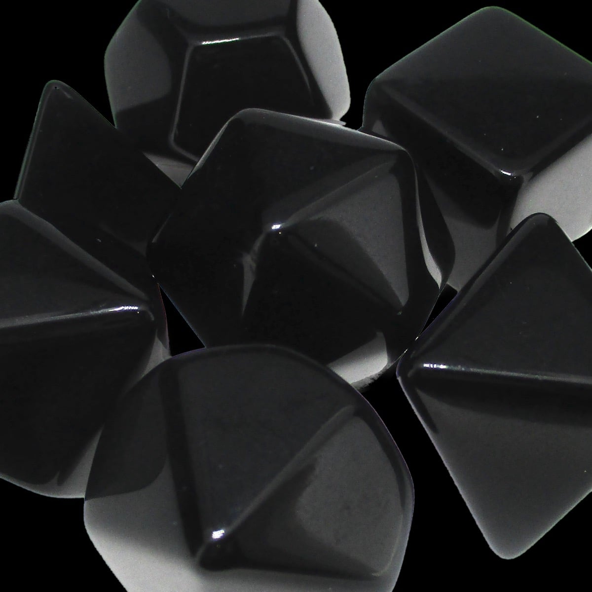 TDSO Opaque Blank Black 7 Dice Polyset